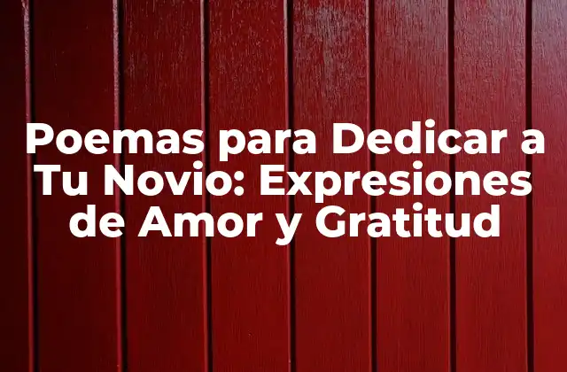 Poemas para Dedicar a Tu Novio: Expresiones de Amor y Gratitud