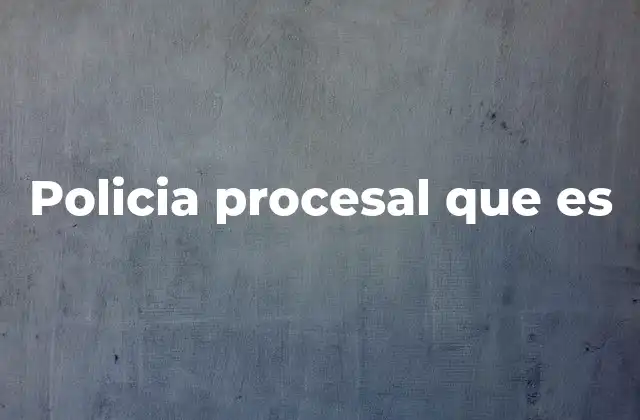 Policia Procesal que es