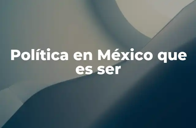 Política en México que es Ser