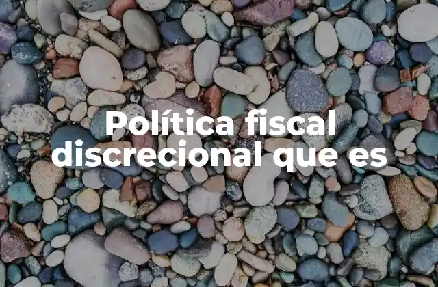 Política Fiscal Discrecional que es