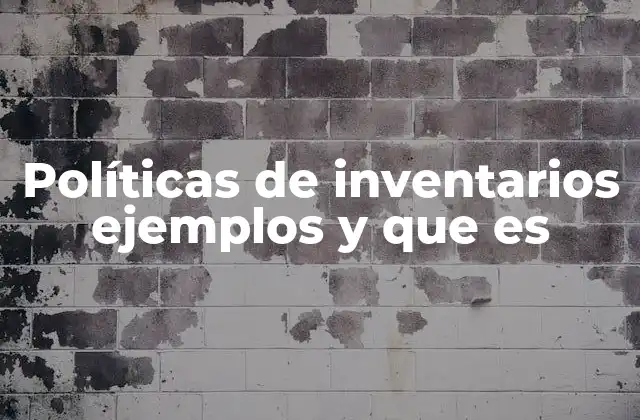 Políticas de Inventarios Ejemplos y que es