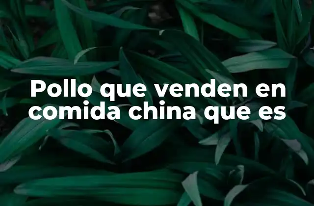 Pollo que Venden en Comida China que es