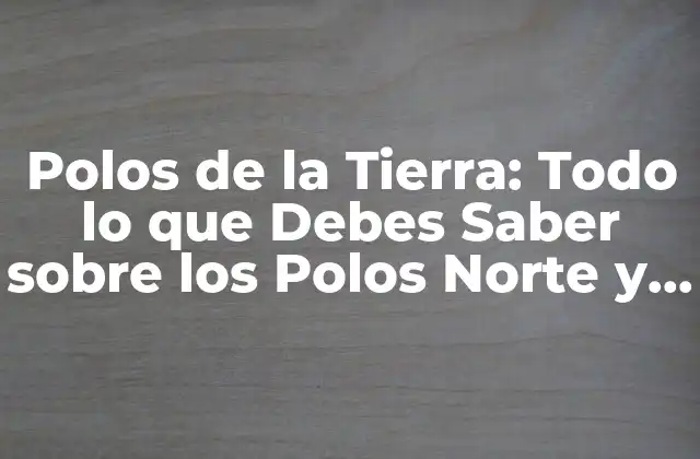 Polos de la Tierra: Todo Lo que Debes Saber sobre los Polos Norte y Sur