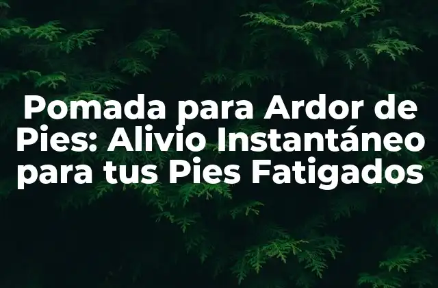 Pomada para Ardor de Pies: Alivio Instantáneo para Tus Pies Fatigados