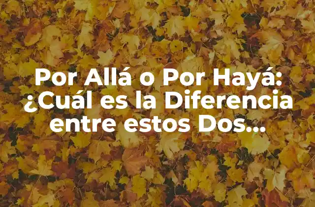 Por Allá o por Hayá: ¿cuál es la Diferencia entre Estos Dos Términos?