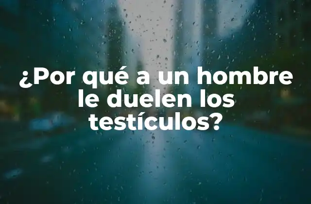 ¿por Qué a un Hombre Le Duelen los Testículos?