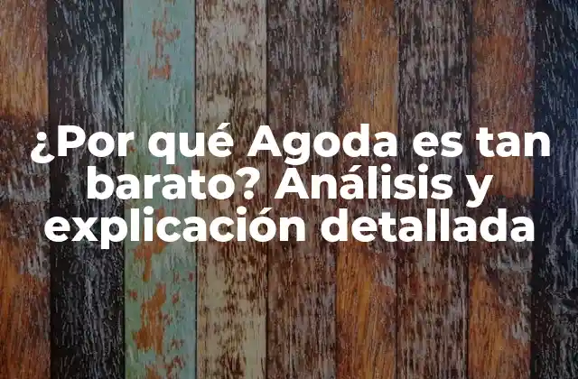 ¿por Qué Agoda es Tan Barato? Análisis y Explicación Detallada