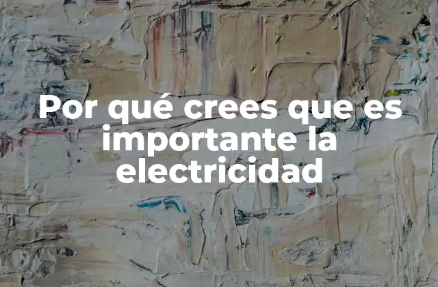 Por Qué Crees que es Importante la Electricidad