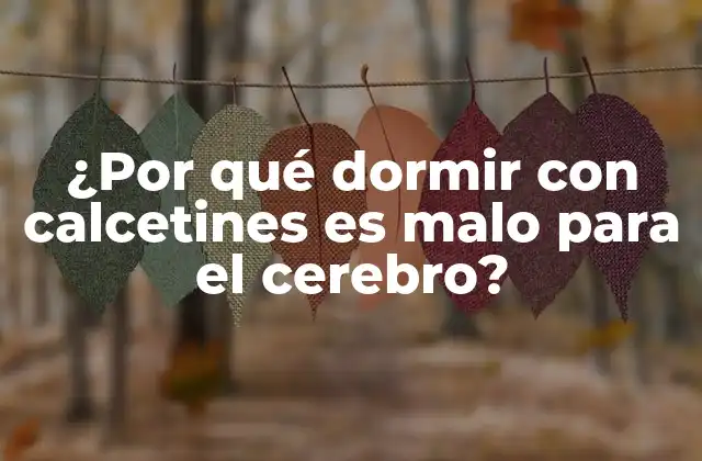 ¿por Qué Dormir con Calcetines es Malo para el Cerebro?