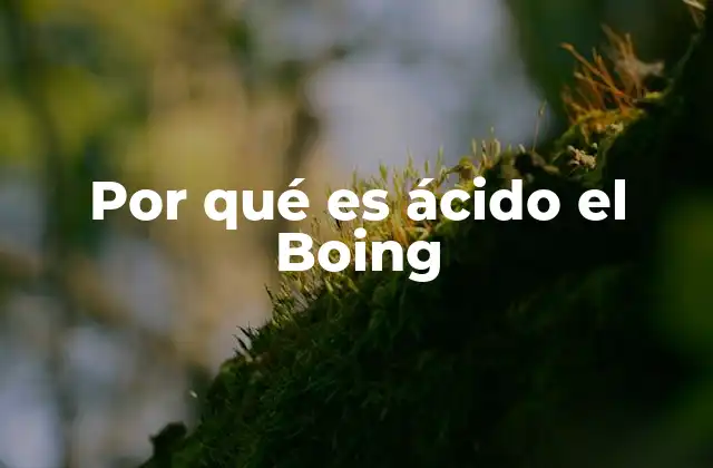 Por Qué es Ácido el Boing