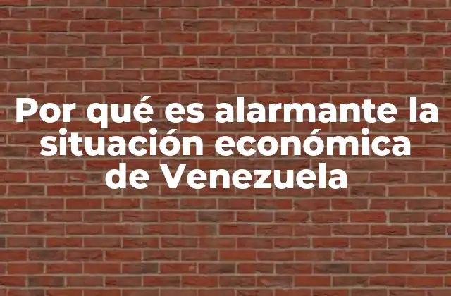 Por Qué es Alarmante la Situación Económica de Venezuela