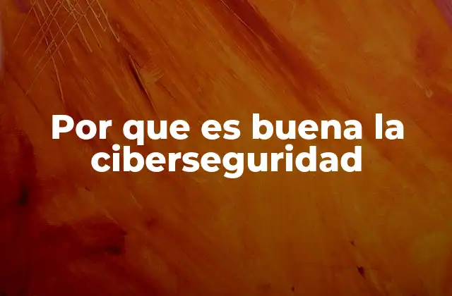 Por que es Buena la Ciberseguridad
