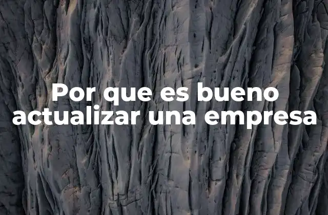 Por que es Bueno Actualizar una Empresa
