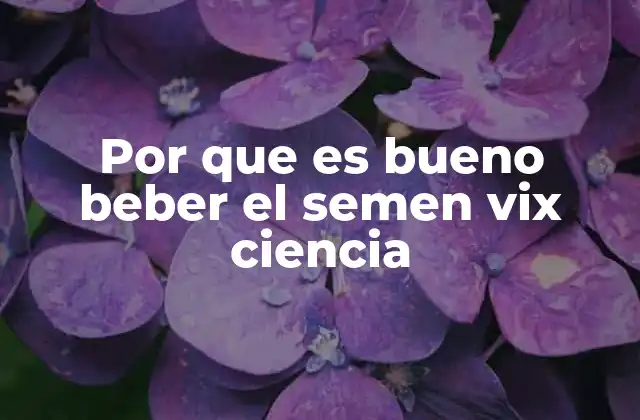 Por que es Bueno Beber el Semen Vix Ciencia
