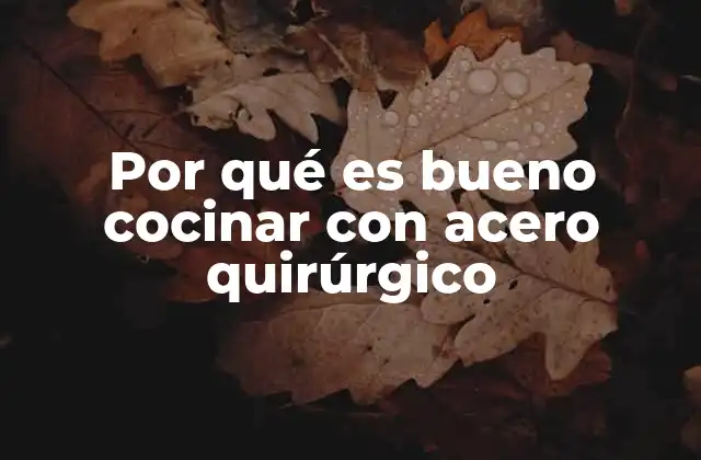 Por Qué es Bueno Cocinar con Acero Quirúrgico