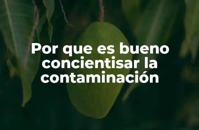 Por que es Bueno Concientisar la Contaminación
