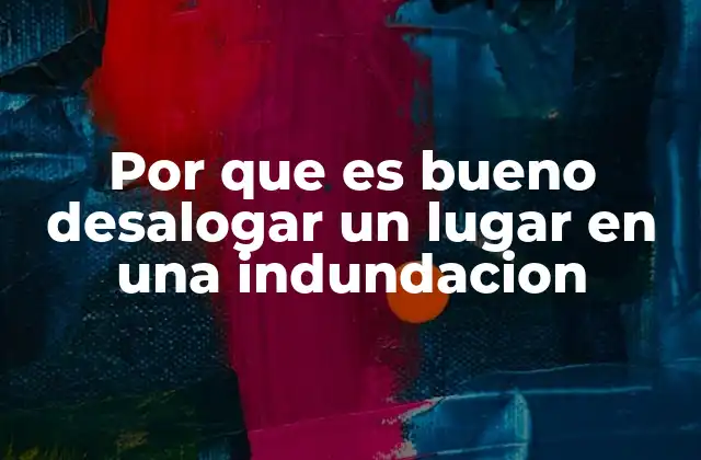 Por que es Bueno Desalogar un Lugar en una Indundacion