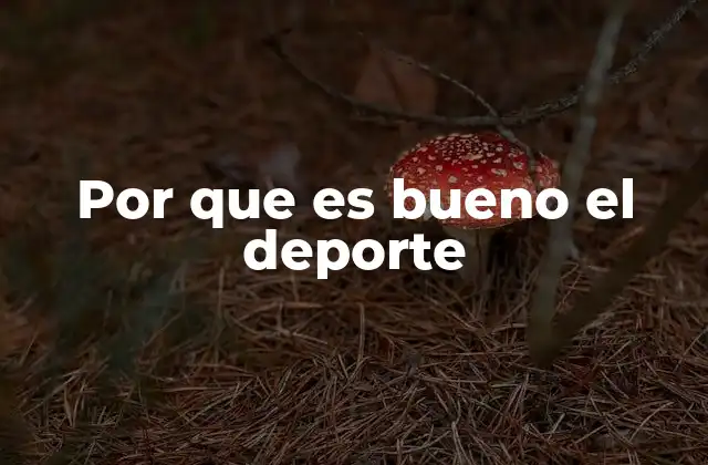 Por que es Bueno el Deporte