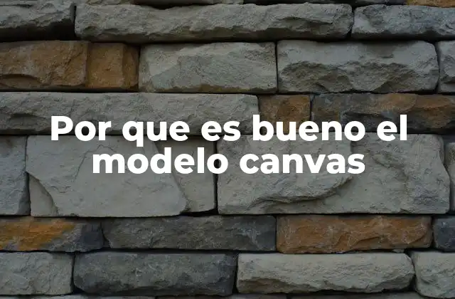 Por que es Bueno el Modelo Canvas