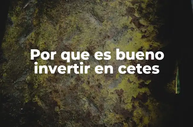 Por que es Bueno Invertir en Cetes