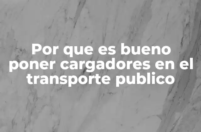 Por que es Bueno Poner Cargadores en el Transporte Publico