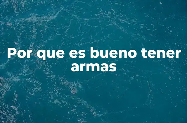Por que es Bueno Tener Armas
