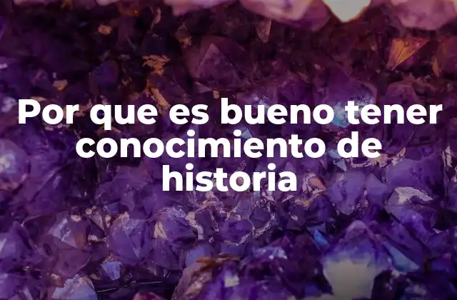 Por que es Bueno Tener Conocimiento de Historia