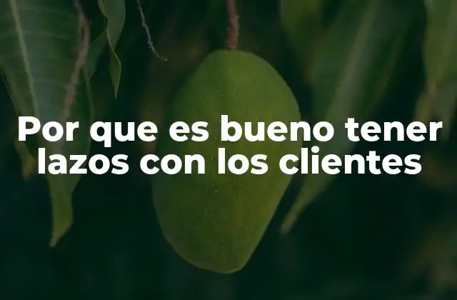 Por que es Bueno Tener Lazos con los Clientes