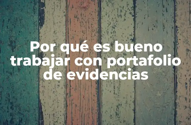 Por Qué es Bueno Trabajar con Portafolio de Evidencias