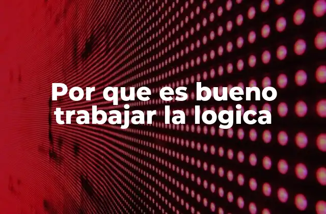 Por que es Bueno Trabajar la Logica