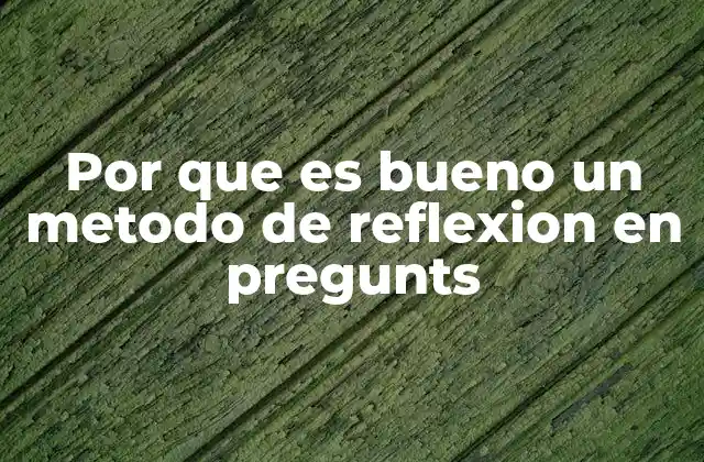 Por que es Bueno un Metodo de Reflexion en Pregunts