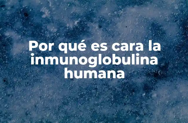 Por Qué es Cara la Inmunoglobulina Humana
