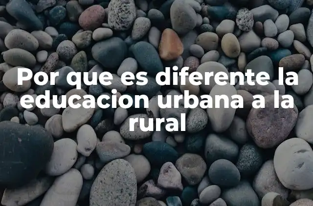 Por que es Diferente la Educacion Urbana a la Rural