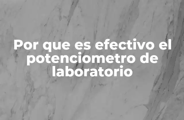 Por que es Efectivo el Potenciometro de Laboratorio