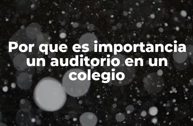 Por que es Importancia un Auditorio en un Colegio 2 Espacios escolares que fomentan la expresión y la participación