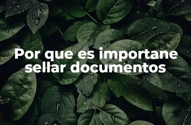 Por que es Importane Sellar Documentos