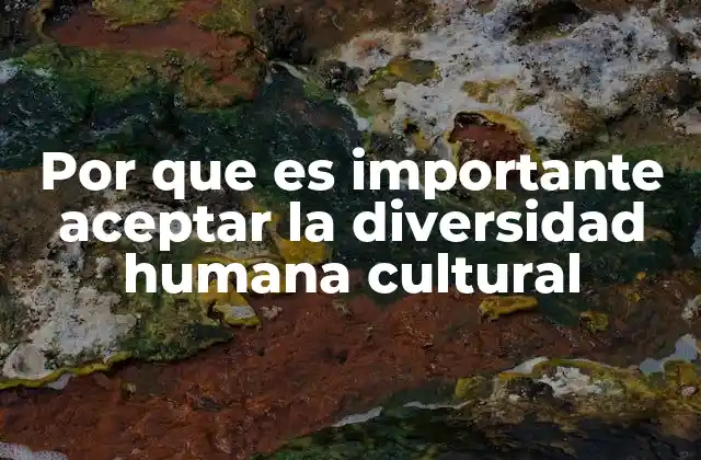 Por que es Importante Aceptar la Diversidad Humana Cultural