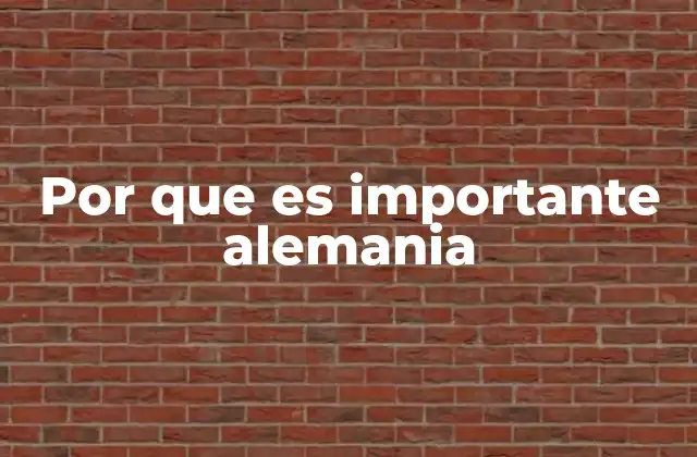 Por que es Importante Alemania