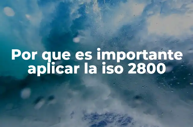Por que es Importante Aplicar la Iso 2800