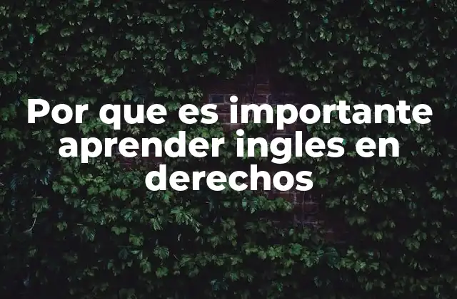 Por que es Importante Aprender Ingles en Derechos