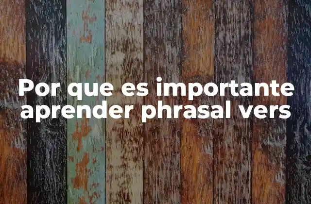 Por que es Importante Aprender Phrasal Vers
