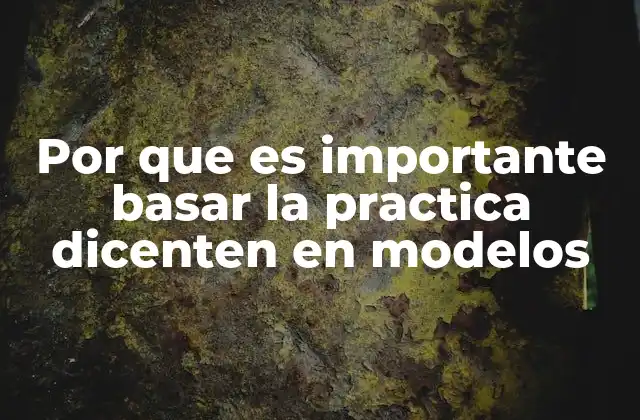 Por que es Importante Basar la Practica Dicenten en Modelos