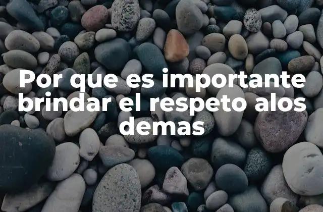 Por que es Importante Brindar el Respeto Alos Demas
