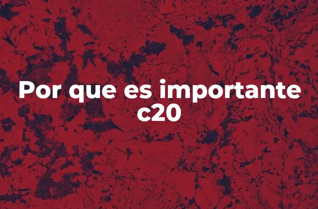 Por que es Importante C20