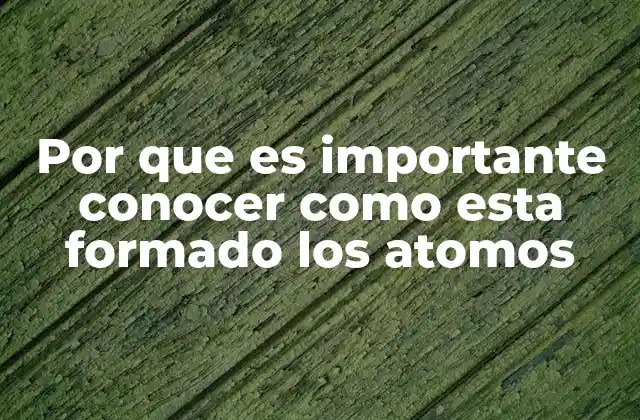 Por que es Importante Conocer como Esta Formado los Atomos