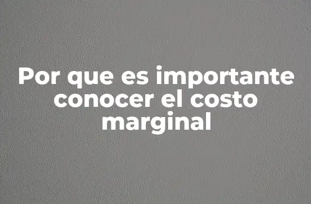 La importancia del costo marginal en la toma de decisiones empresariales