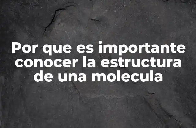Por que es Importante Conocer la Estructura de una Molecula