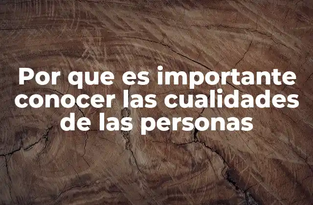 Por que es Importante Conocer las Cualidades de las Personas