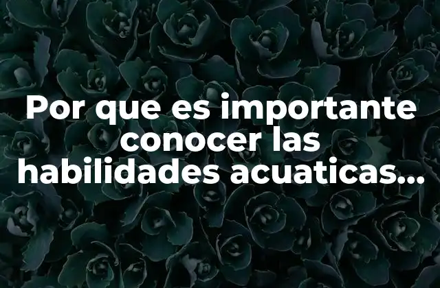 Por que es Importante Conocer las Habilidades Acuaticas Basicas 2 La importancia de las habilidades acuáticas en la vida diaria