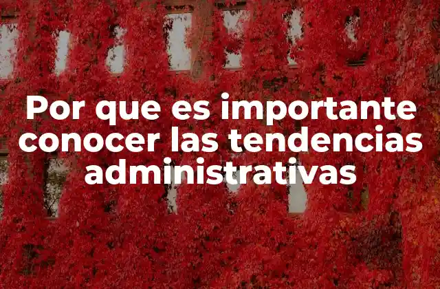 Por que es Importante Conocer las Tendencias Administrativas